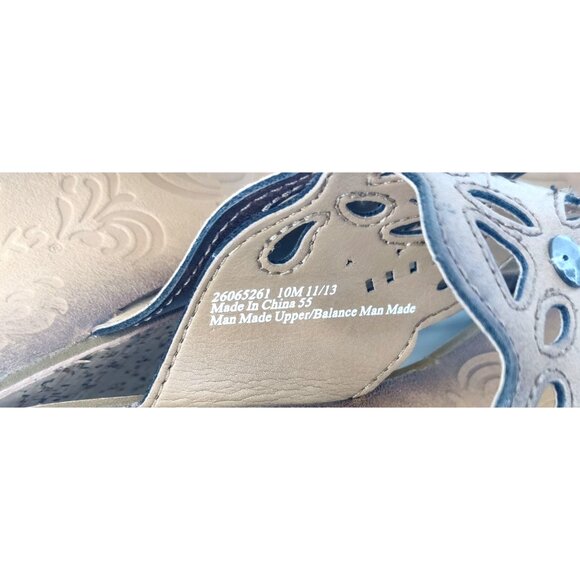 Clarks Thong Cutout Cork Wedge Sandals Size 10 - Picture 4 of 7